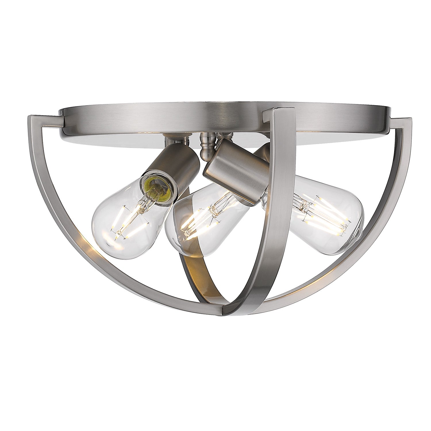 Colson PW 15" Flush Mount in Pewter - Pewter / No Shade / NA - Golden Lighting