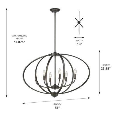Golden Lighting Colson 6-light Island Light in Etruscan Bronze - - Golden Lighting