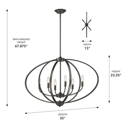 Golden Lighting Colson 6-light Island Light in Etruscan Bronze - - Golden Lighting