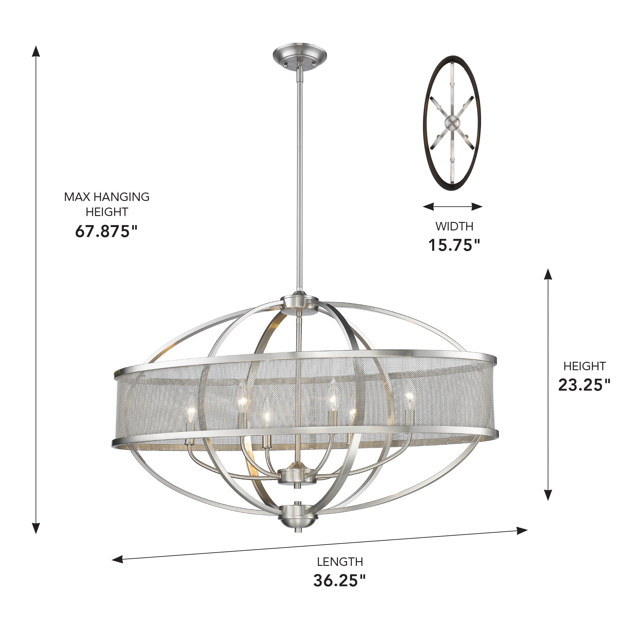 Golden Lighting Colson 6-light Island Light in Pewter - - Golden Lighting