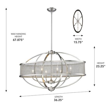 Golden Lighting Colson 6-light Island Light in Pewter - - Golden Lighting