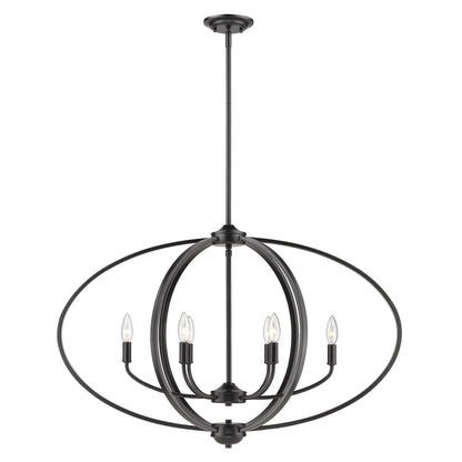Golden Lighting Colson 6-light Island Light in Matte Black - - Golden Lighting