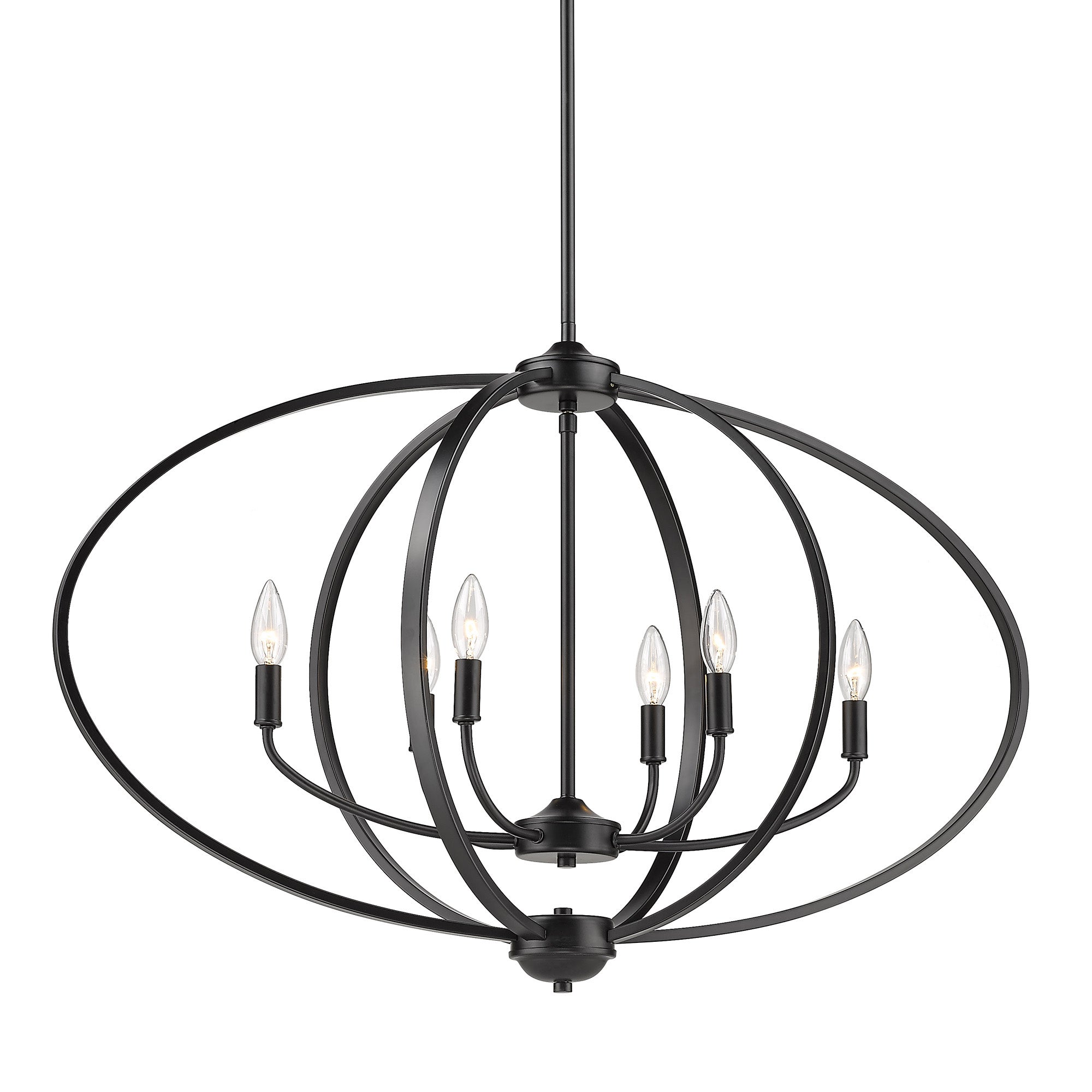 Colson BLK Linear Pendant in Matte Black - - Golden Lighting