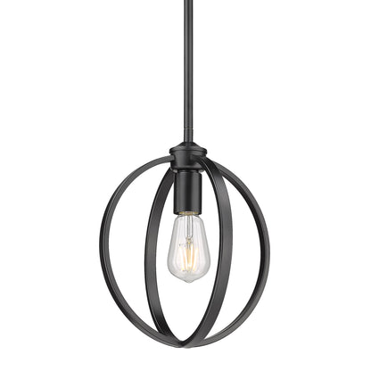 Colson BLK Mini Pendant in Matte Black - - Golden Lighting