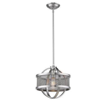 Colson PW Mini Pendant (with shade) in Pewter - Default Title - Golden Lighting