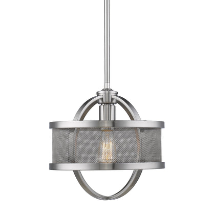 Colson PW Mini Pendant (with shade) in Pewter - - Golden Lighting