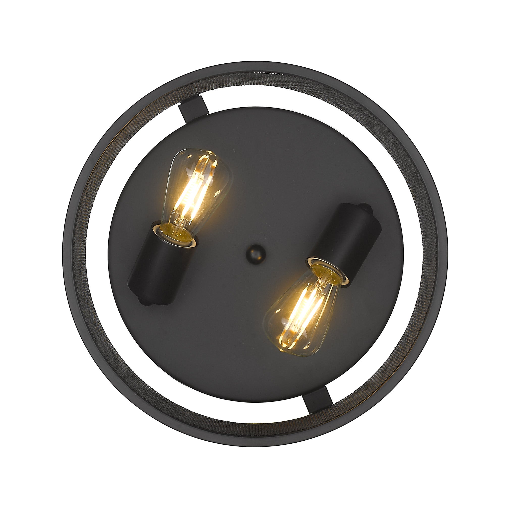 Golden Lighting Channing 2-light Flush Mount in Matte Black - - Golden Lighting
