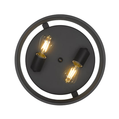 Golden Lighting Channing 2-light Flush Mount in Matte Black - - Golden Lighting