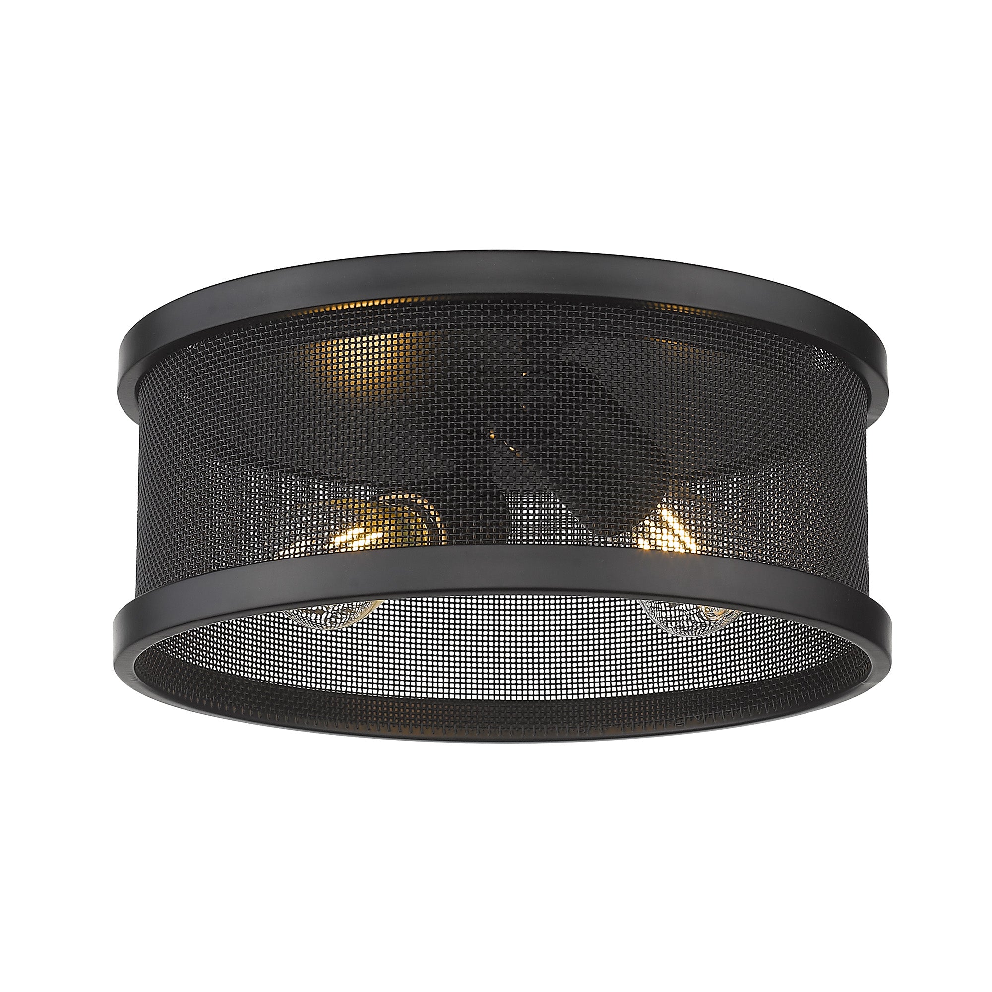 Channing 11" Flush Mount in Matte Black - - Golden Lighting