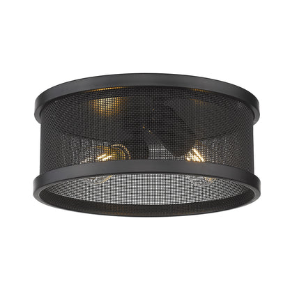 Golden Lighting Channing 2-light Flush Mount in Matte Black - - Golden Lighting