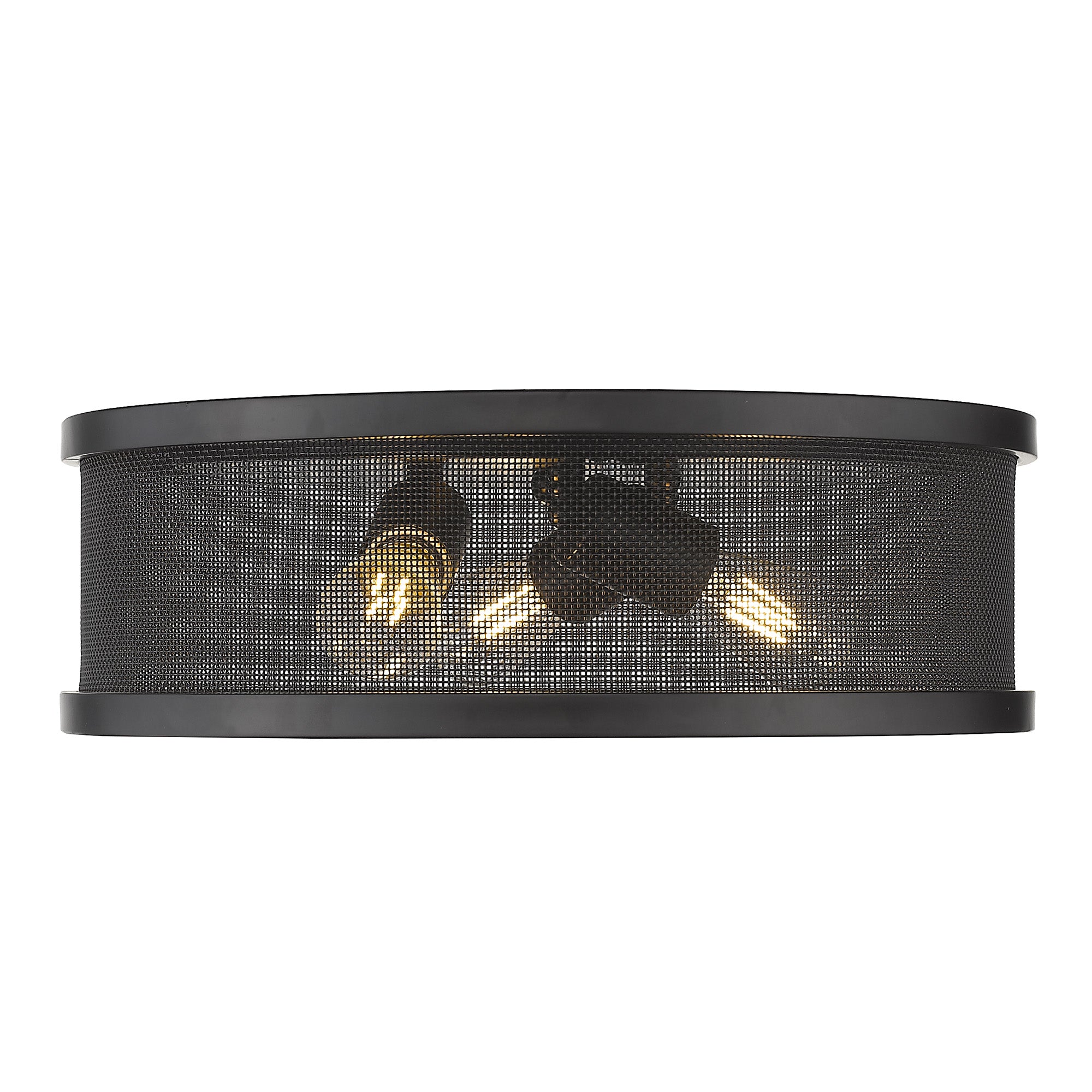 Golden Lighting Channing 3-light Flush Mount in Matte Black - - Golden Lighting