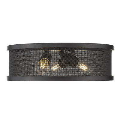 Golden Lighting Channing 3-light Flush Mount in Matte Black - - Golden Lighting