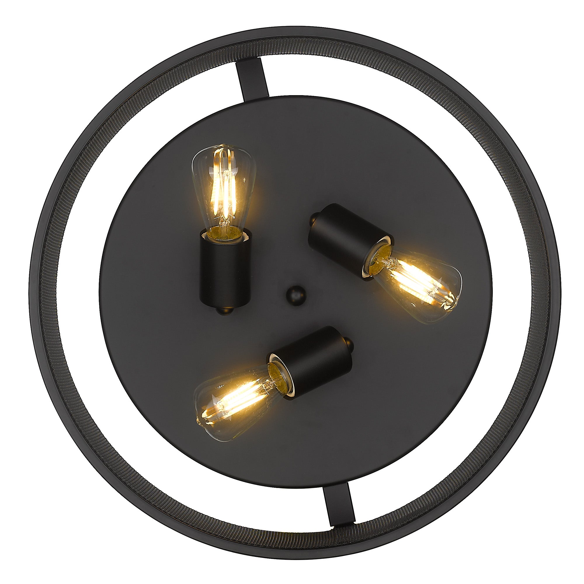 Golden Lighting Channing 3-light Flush Mount in Matte Black - - Golden Lighting
