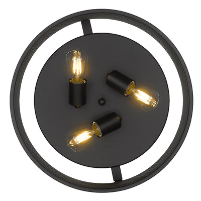 Golden Lighting Channing 3-light Flush Mount in Matte Black - - Golden Lighting