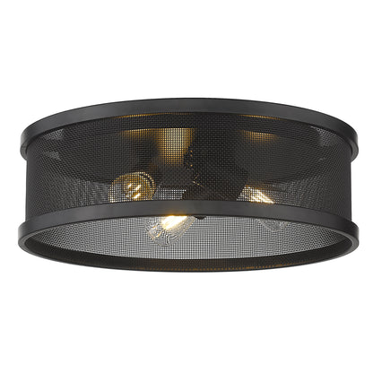 Channing 15" Flush Mount in Matte Black - - Golden Lighting