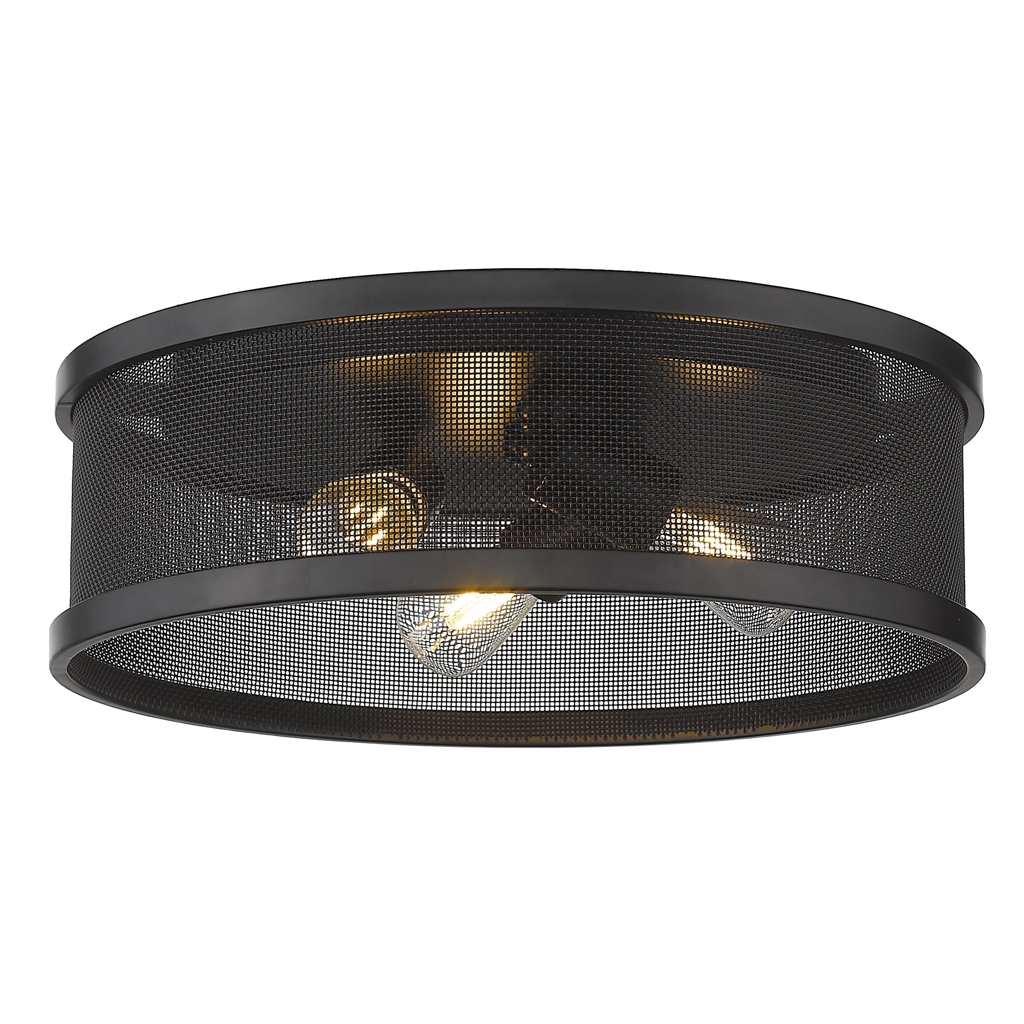 Golden Lighting Channing 3-light Flush Mount in Matte Black