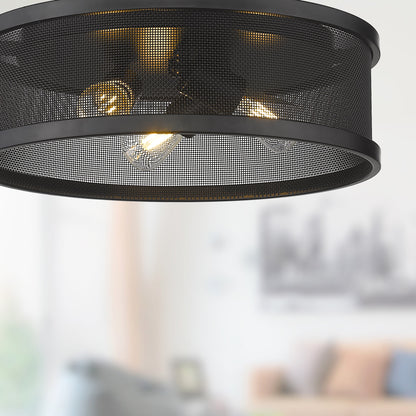 Channing 15" Flush Mount in Matte Black - Default Title - Golden Lighting