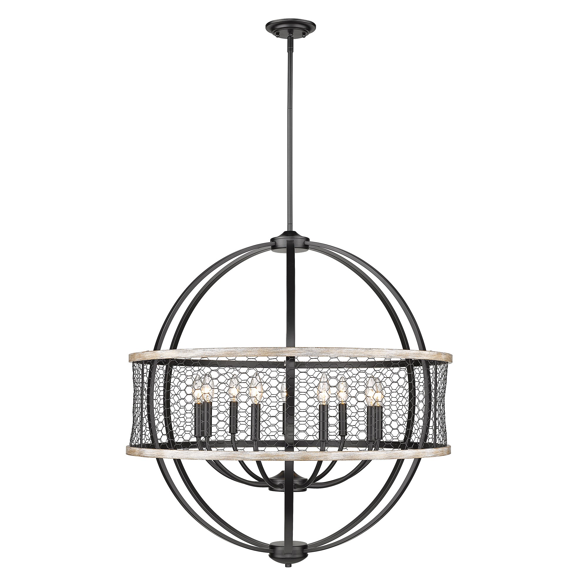 Golden Lighting Roost 9-light Chandelier in Matte Black - - Golden Lighting