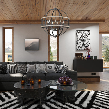 Golden Lighting Roost 9-light Chandelier in Matte Black - - Golden Lighting
