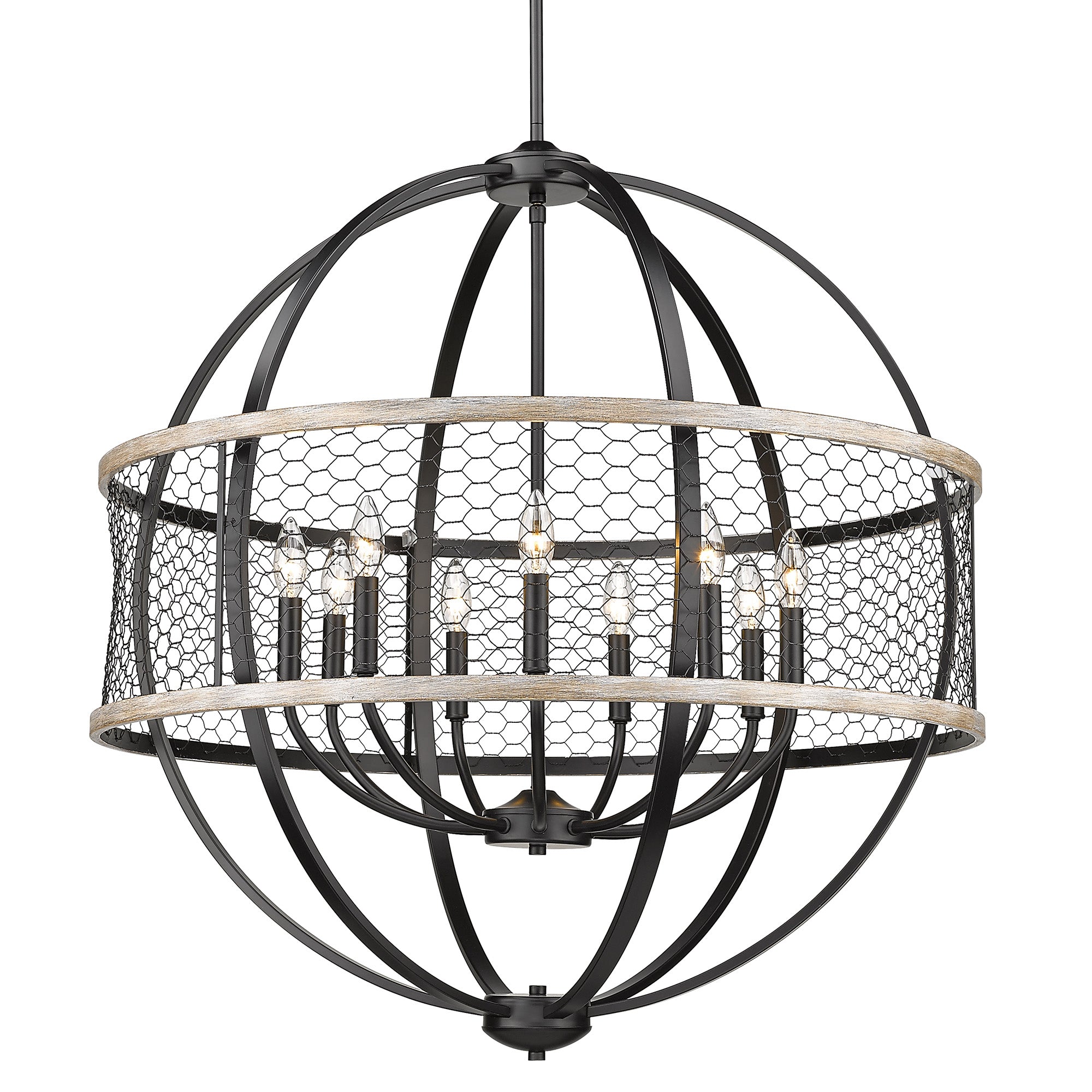 Roost 9 Light Chandelier - - Golden Lighting