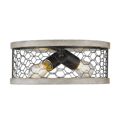 Bailey 2-light Flush Mount in Matte Black - Golden Lighting