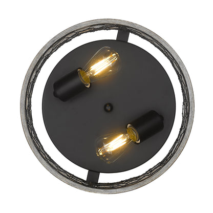 Bailey 2-light Flush Mount in Matte Black