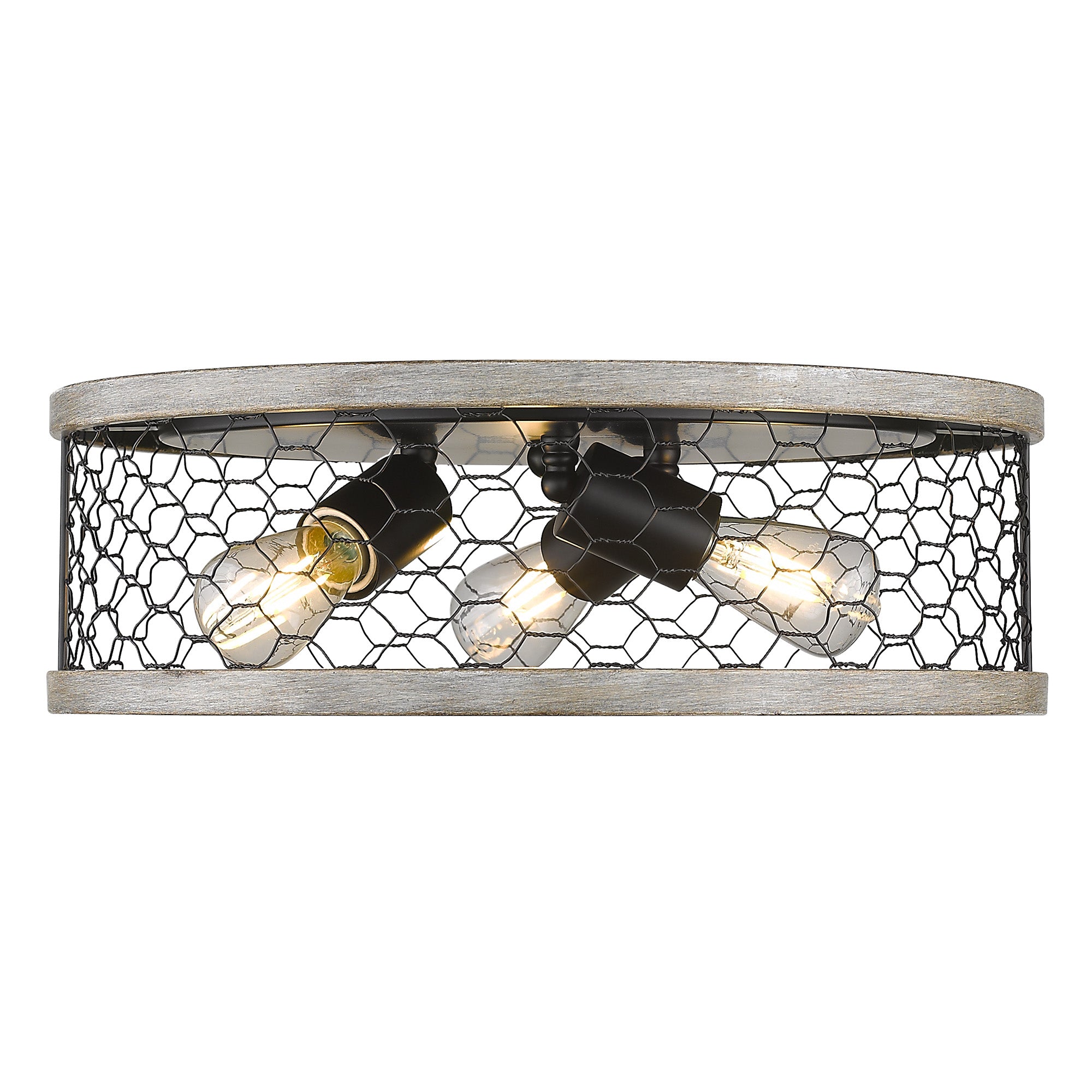 Bailey 3-light Flush Mount in Matte Black
