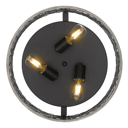 Bailey 3-light Flush Mount in Matte Black
