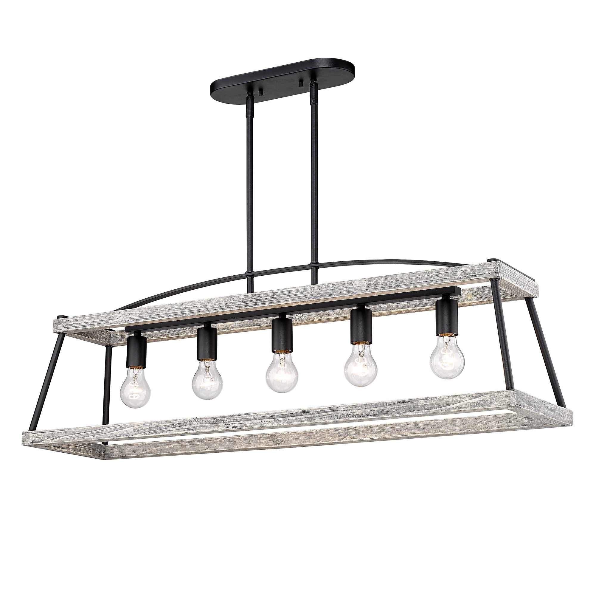 Golden Lighting Teagan 5-light Island Light in Natural Black - - Golden Lighting