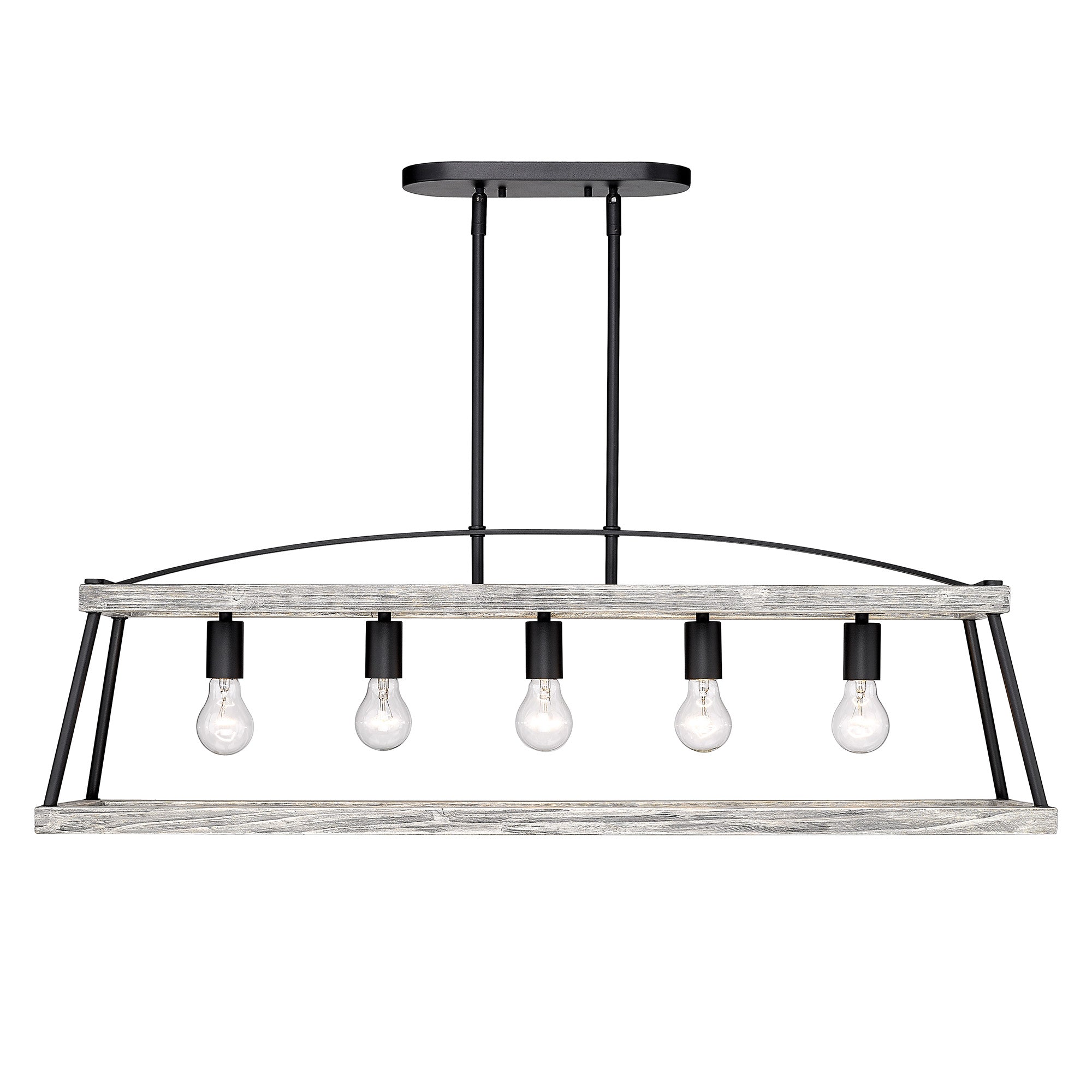 Golden Lighting Teagan 5-light Island Light in Natural Black - - Golden Lighting