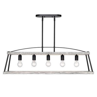 Golden Lighting Teagan 5-light Island Light in Natural Black - - Golden Lighting