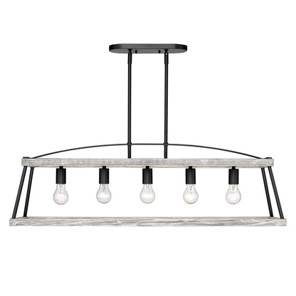 Golden Lighting Teagan 5-light Island Light in Natural Black - - Golden Lighting