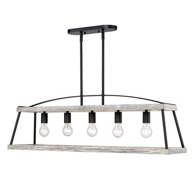 Golden Lighting Teagan 5-light Island Light in Natural Black - - Golden Lighting