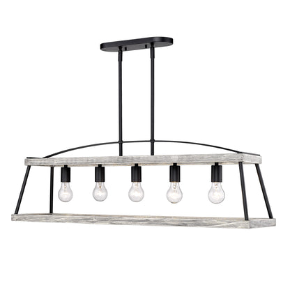 Golden Lighting Teagan 5-light Island Light in Natural Black - - Golden Lighting