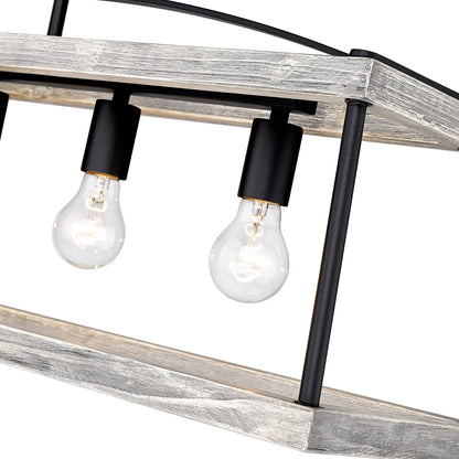Golden Lighting Teagan 5-light Island Light in Natural Black - - Golden Lighting