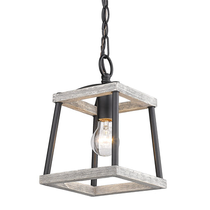 Teagan Mini Pendant in Natural Black with Gray Harbor Accents - - Golden Lighting