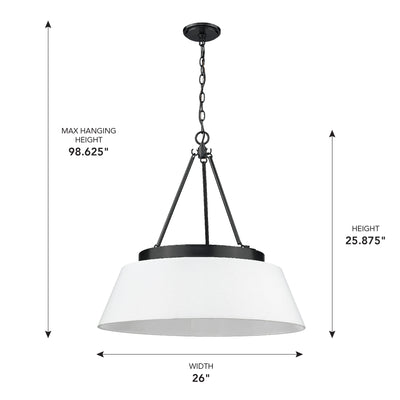 Golden Lighting Penn 6-light Chandelier in Matte Black - - Golden Lighting