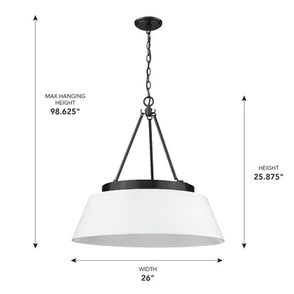 Golden Lighting Penn 6-light Chandelier in Matte Black - - Golden Lighting