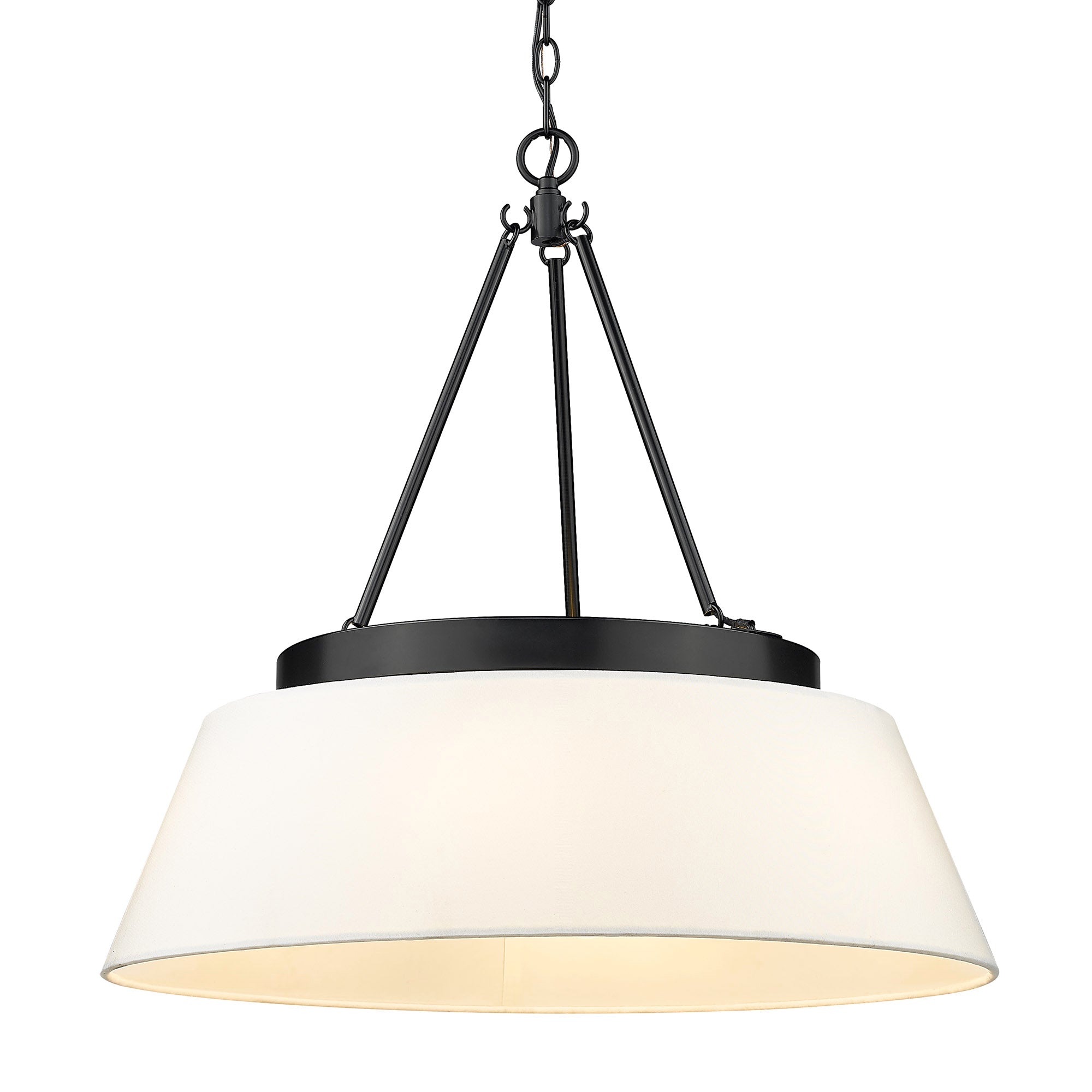 Penn 6 Light Chandelier in Matte Black with Modern White Shade - - Golden Lighting