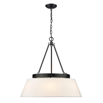 Penn 6 Light Chandelier in Matte Black with Modern White Shade - Matte Black / Modern White / White - Golden Lighting