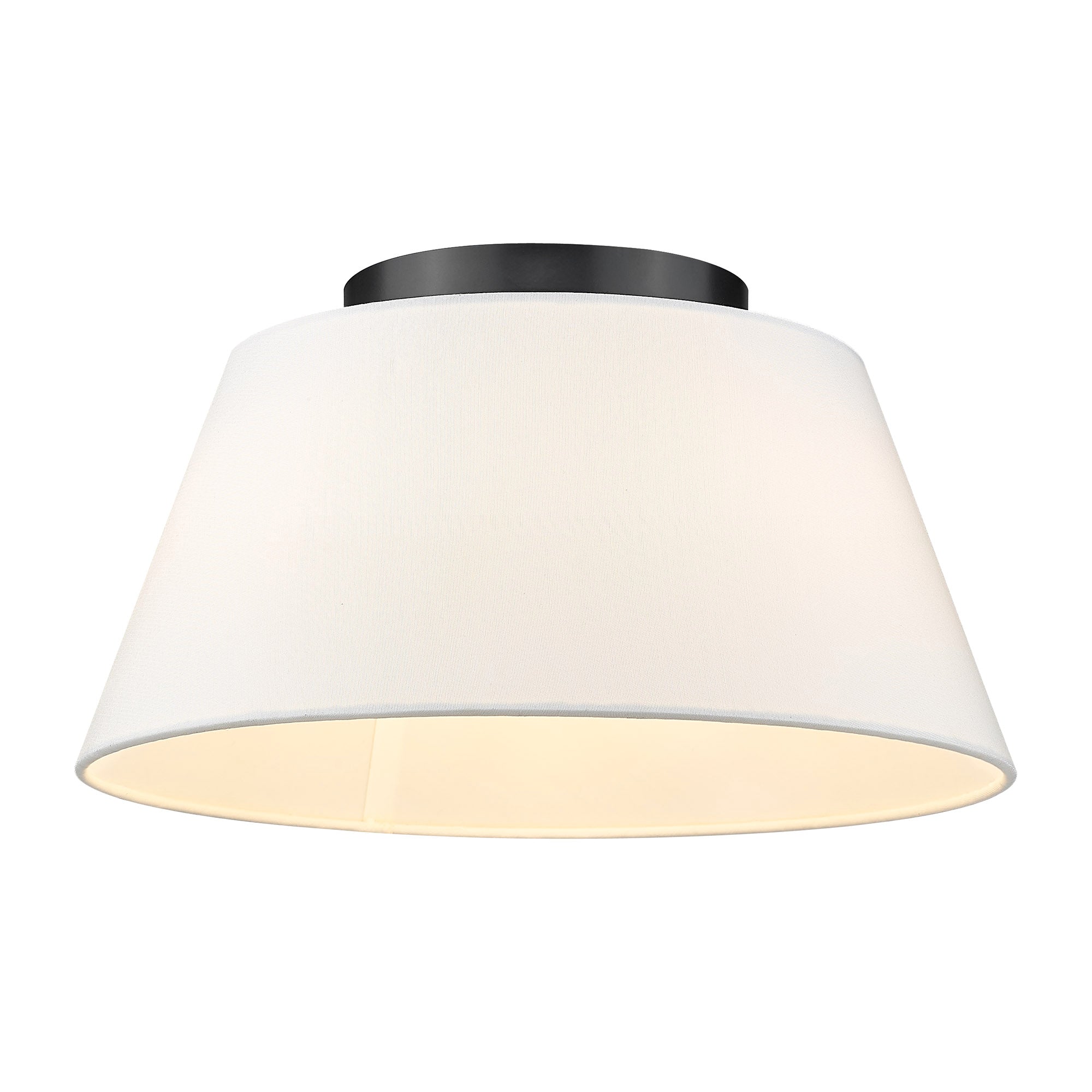 Penn Flush Mount in Matte Black with Modern White Shade - - Golden Lighting