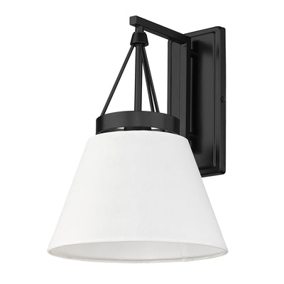 Golden Lighting Penn 1-light Wall Sconce in Matte Black and Modern White shade - - Golden Lighting