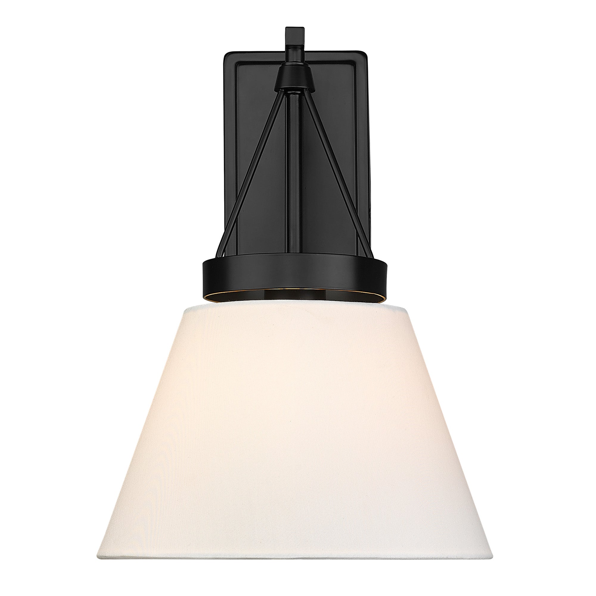 Golden Lighting Penn 1-light Wall Sconce in Matte Black and Modern White shade - - Golden Lighting