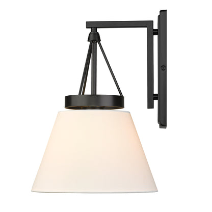 Golden Lighting Penn 1-light Wall Sconce in Matte Black and Modern White shade - - Golden Lighting