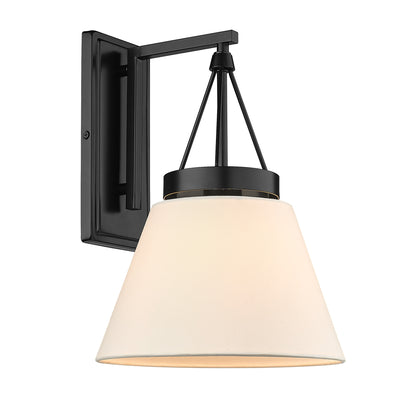 Golden Lighting Penn 1-light Wall Sconce in Matte Black and Modern White shade - - Golden Lighting