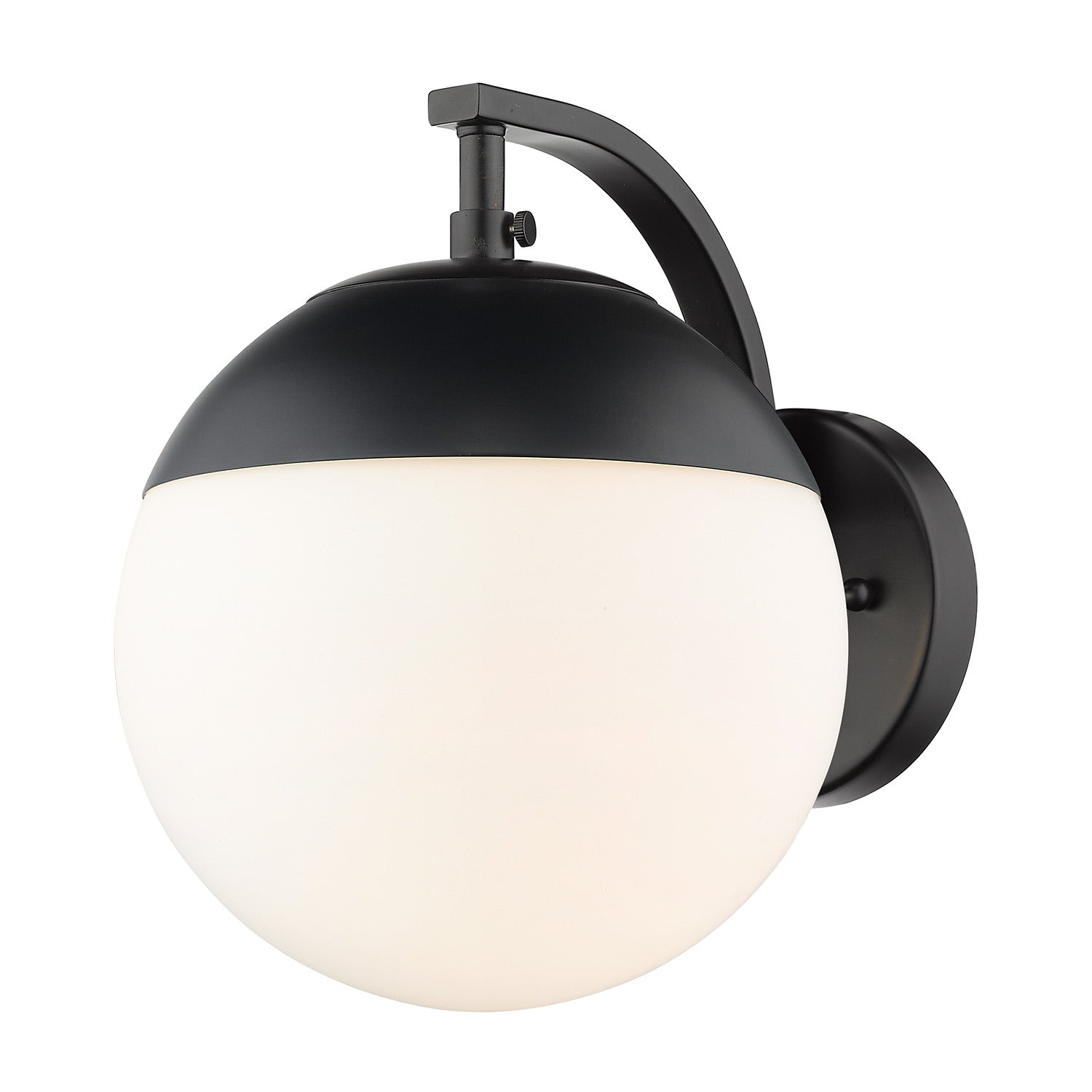 Dixon Sconce in Matte Black with Opal Glass and Matte Black Cap - - Golden Lighting