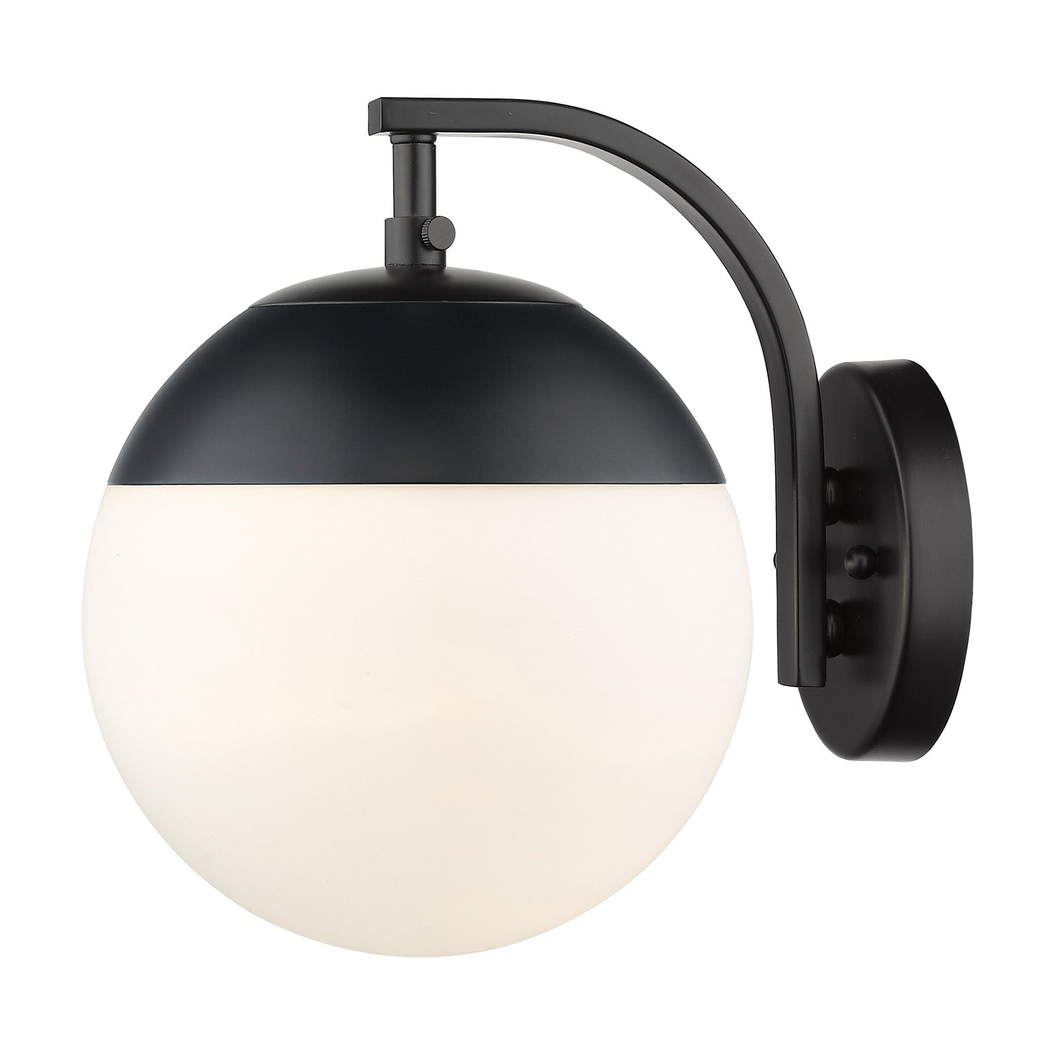 Dixon Sconce in Matte Black with Opal Glass and Matte Black Cap - Matte Black / Opal / White - Golden Lighting