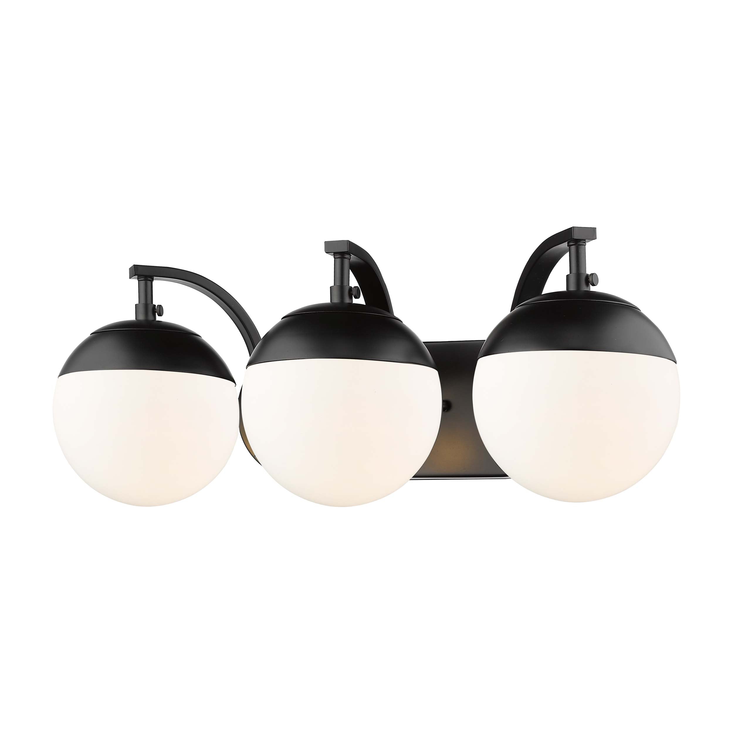 Golden Lighting Dixon 3-light Vanity in Matte Black and Opal Glass - - Golden Lighting