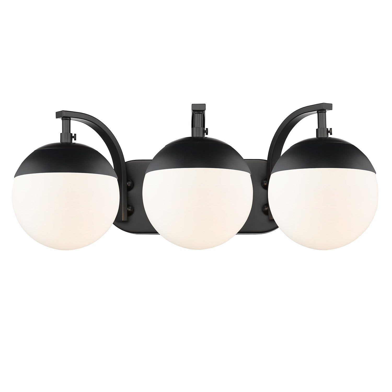 Dixon 3-Light Bath Vanity in Matte Black with Opal Glass and Matte Black Cap - Default Title - Golden Lighting