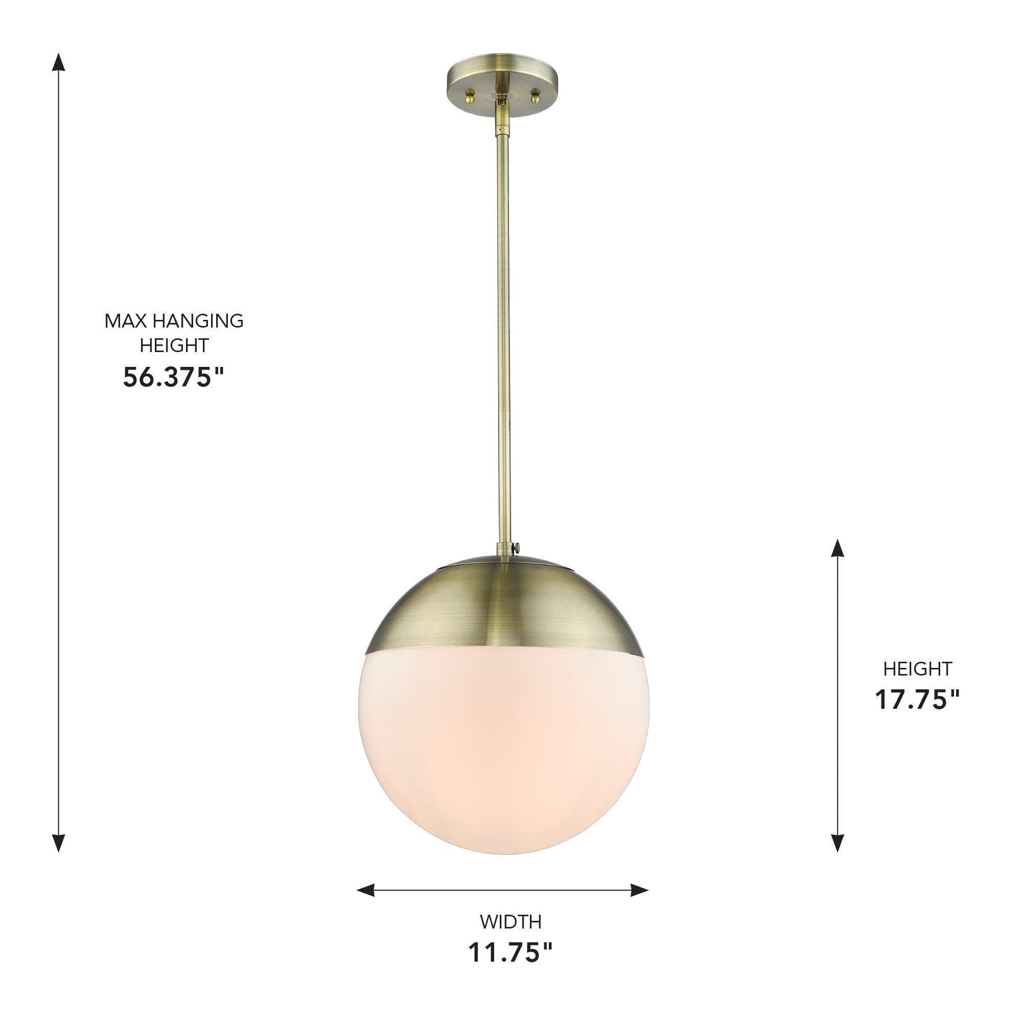 Golden Lighting Dixon 1-light Pendant in Aged Brass - - Golden Lighting